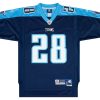 2008-11 TENNESSEE TITANS JOHNSON #28 REEBOK PREMIER JERSEY (HOME) S 4 CAS 16 06 23 65