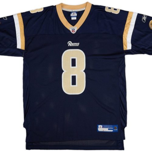 2010 ST. LOUIS RAMS BRADFORD #8 REEBOK ON FIELD JERSEY (HOME) XL