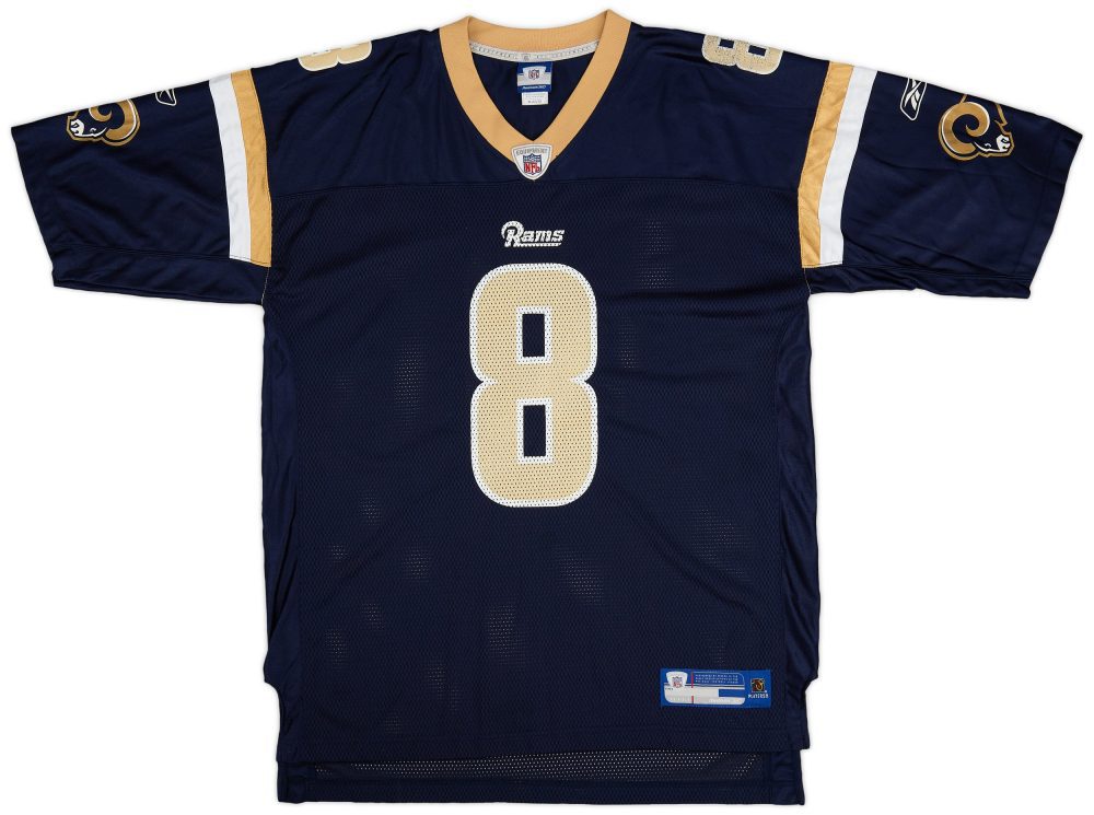 2010 ST. LOUIS RAMS BRADFORD #8 REEBOK ON FIELD JERSEY (HOME) XL 1 CAS 17 08 23 68