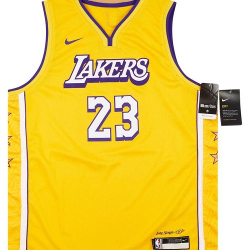 2019-20 LA LAKERS JAMES #23 NIKE SWINGMAN JERSEY (ALTERNATE) Y - W/TAGS