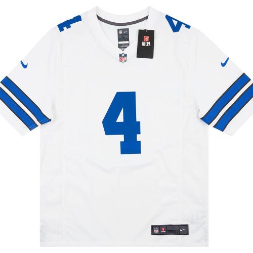 2019-22 DALLAS COWBOYS PRESCOTT #4 NIKE GAME JERSEY (AWAY) L - W/TAGS
