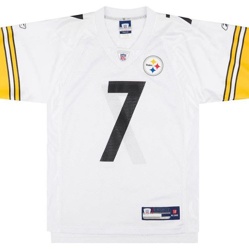2007 PITTSBURGH STEELERS ROETHLISBERGER #7 REEBOK ON FIELD JERSEY (AWAY) S