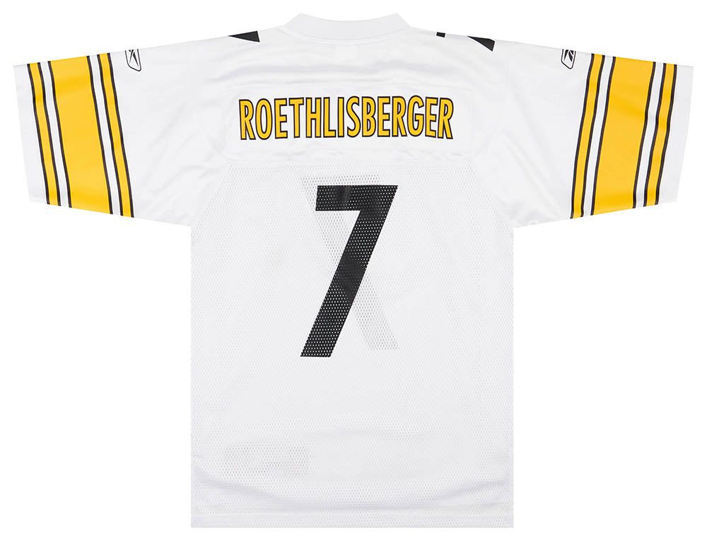 2007 PITTSBURGH STEELERS ROETHLISBERGER #7 REEBOK ON FIELD JERSEY (AWAY) S 2 CAS 18 04 23 60