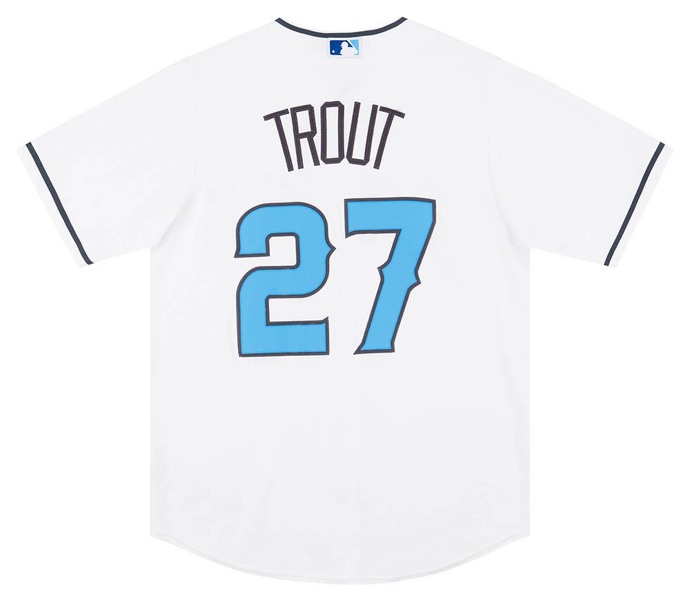 2017 LA ANGELS TROUT #27 MAJESTIC FATHER'S DAY JERSEY (HOME) S 2 CAS 18 04 23 64