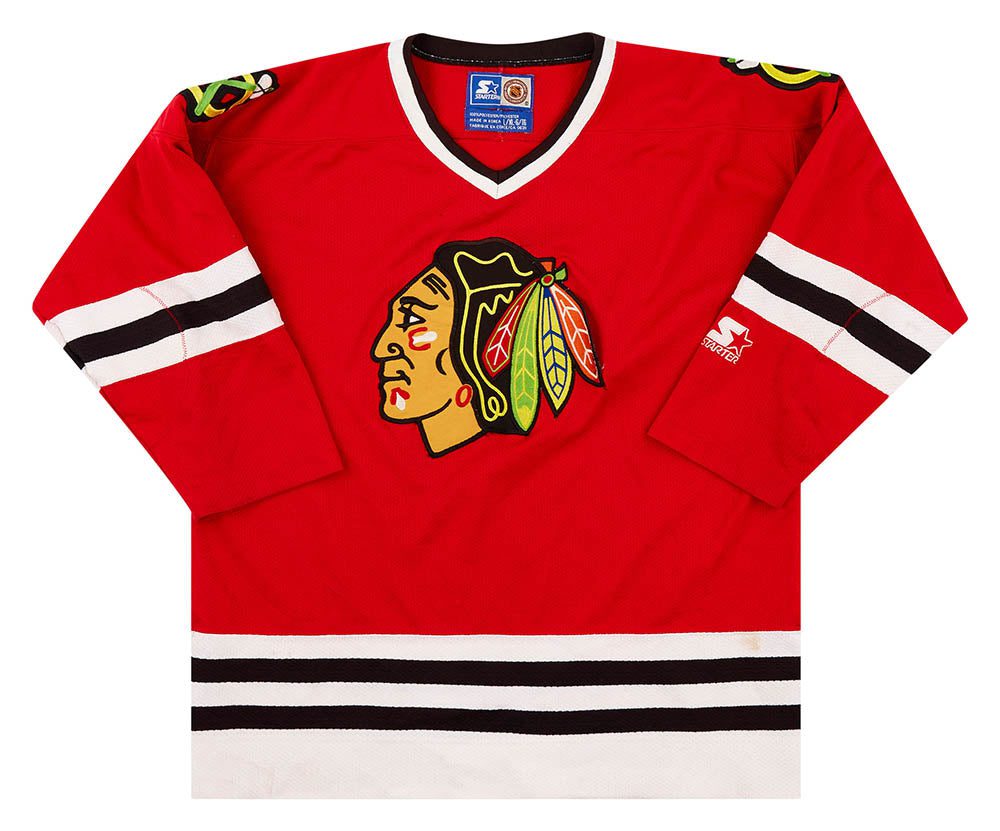 1999-00 CHICAGO BLACKHAWKS STARTER JERSEY (AWAY) Y 1 CBHA9907Front