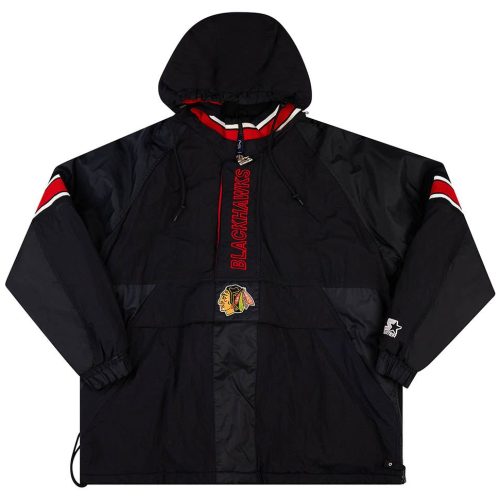 1990's CHICAGO BLACKHAWKS STARTER RAIN COAT L