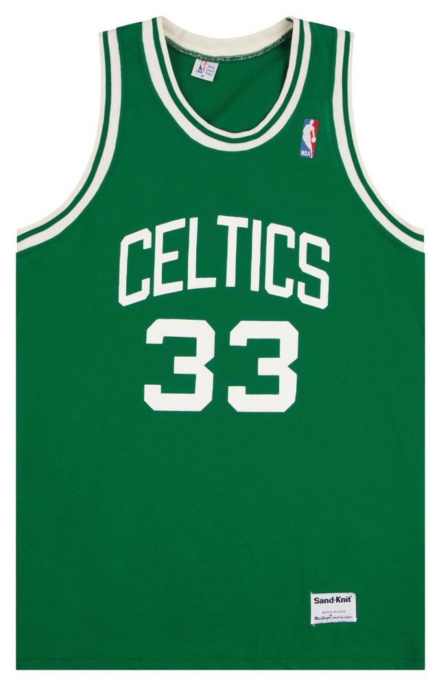 1980's BOSTON CELTICS BIRD #33 MACGREGOR SAND-KNIT JERSEY (AWAY) M 1 CELA8001Front
