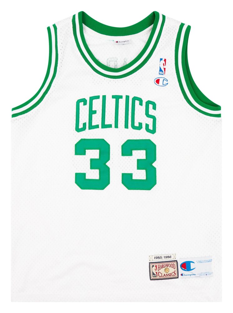 1985-86 BOSTON CELTICS BIRD #33 CHAMPION HARDWOOD CLASSICS JERSEY (HOME) S 1 CELHCC02Front