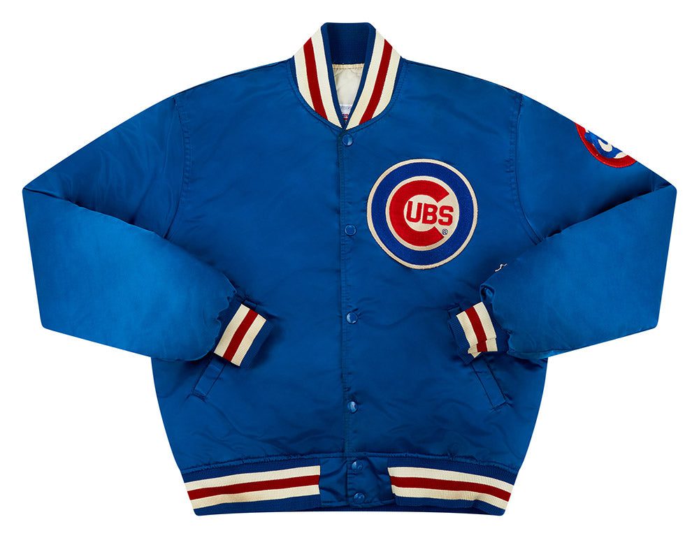 1990’s CHICAGO CUBS STARTER SATIN VARSITY JACKET M 1 CUBJ9003Front