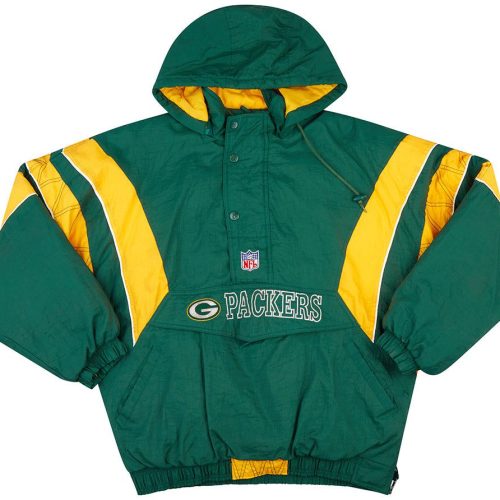 1990's GREEN BAY PACKERS STARTER 1/2 ZIP RAIN COAT XL