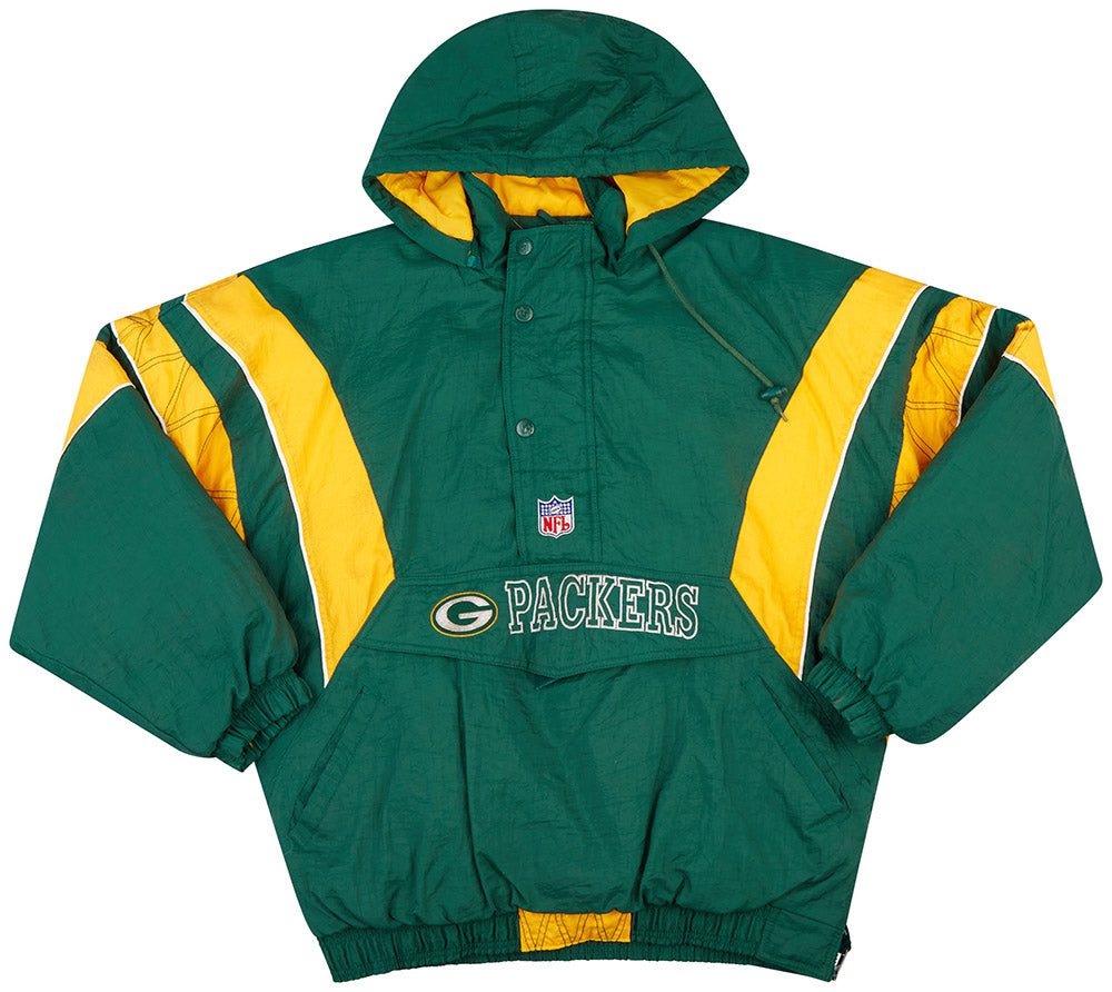 1990's GREEN BAY PACKERS STARTER 1/2 ZIP RAIN COAT XL 1 ClassicAmericanSports 19 01 23 23