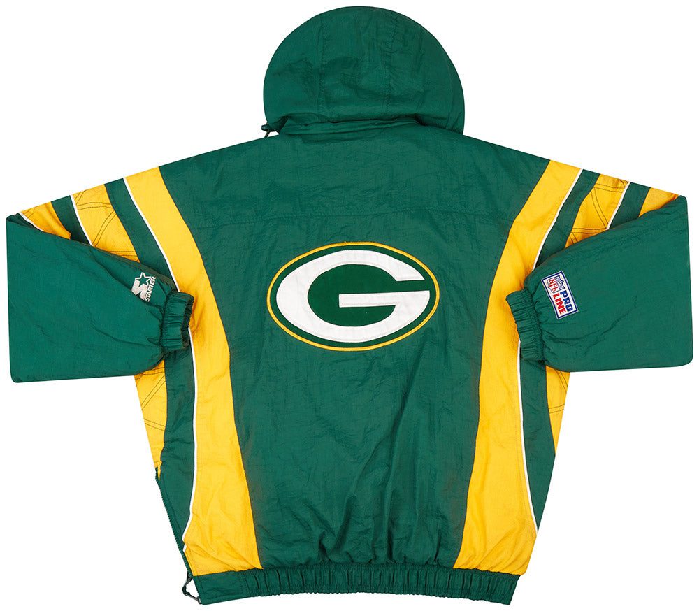 1990's GREEN BAY PACKERS STARTER 1/2 ZIP RAIN COAT XL 2 ClassicAmericanSports 19 01 23 24