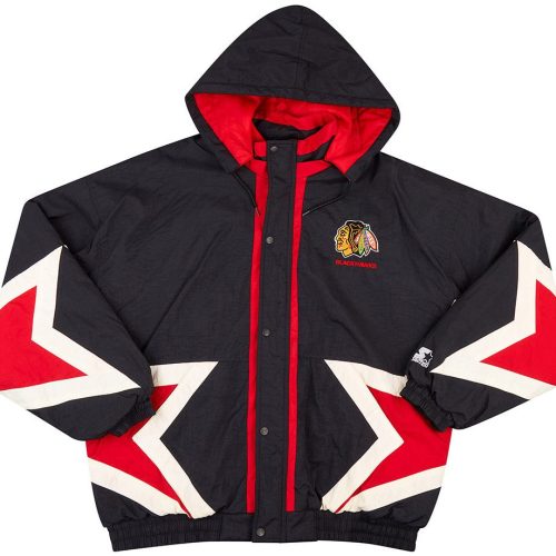 1990's CHICAGO BLACKHAWKS STARTER RAIN COAT XL