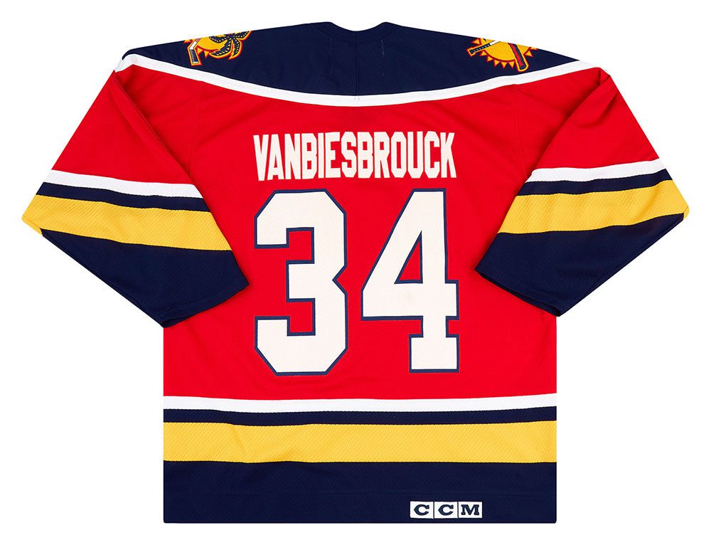 1995-98 FLORIDA PANTHERS VANBIESBROUCK #34 CCM REPLICA JERSEY (AWAY) L 2 FPNA9501Back