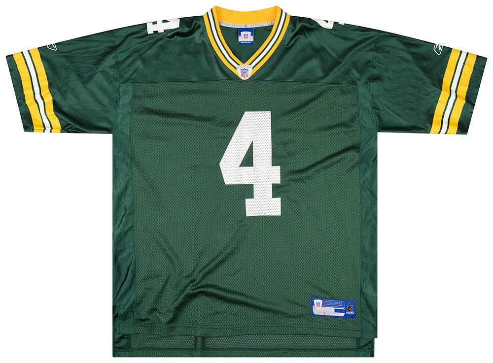 2005-06 GREEN BAY PACKERS FAVRE #4 REEBOK ON FIELD JERSEY (HOME) L 1 GBPH0513Front a6d10939 3e3f 4e73 b36f c21ba79fceaa