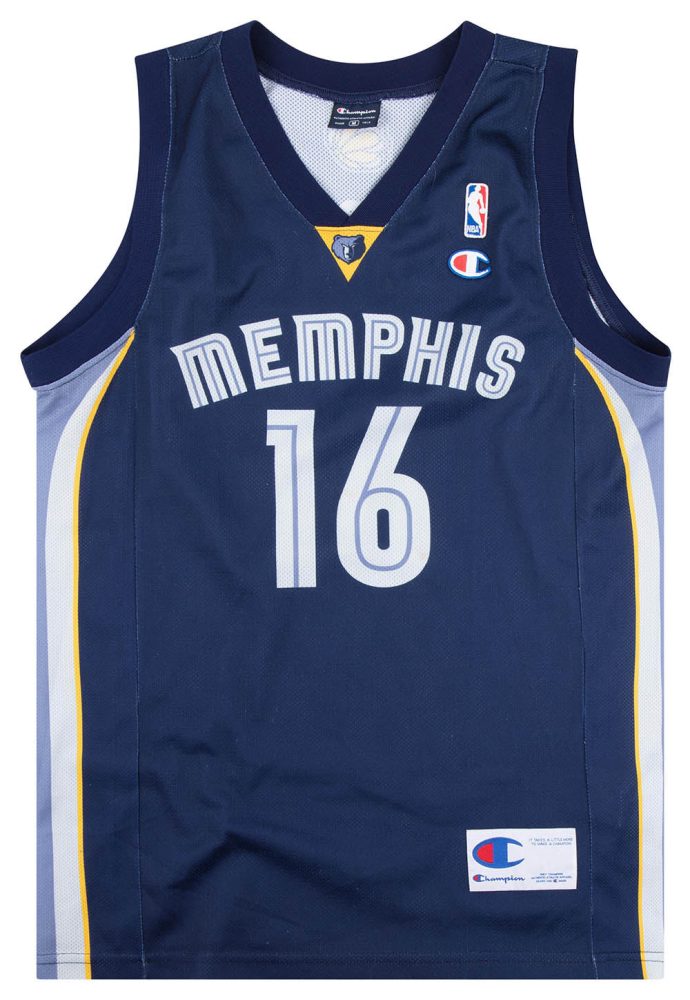 2004-08 MEMPHIS GRIZZLIES GASOL #16 CHAMPION JERSEY (AWAY) M 1 GRZA0403Front