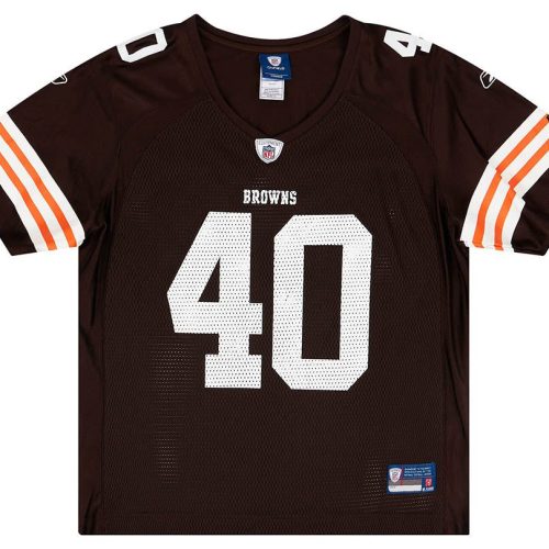 2010-11 CLEVELAND BROWNS HILLIS #40 REEBOK ON FIELD JERSEY (HOME) WOMENS (XL)