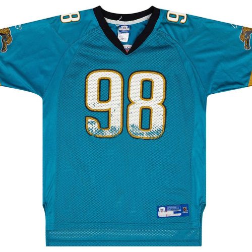 2005-06 JACKSONVILLE JAGUARS HENDERSON #98 REEBOK ON FIELD JERSEY (HOME) Y