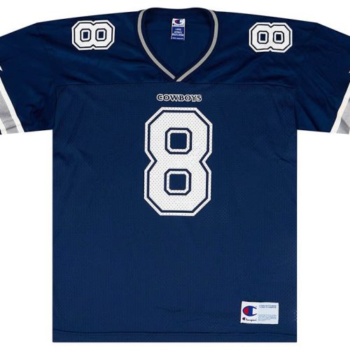 1996-00 DALLAS COWBOYS AIKMAN #8 CHAMPION JERSEY (HOME) Y