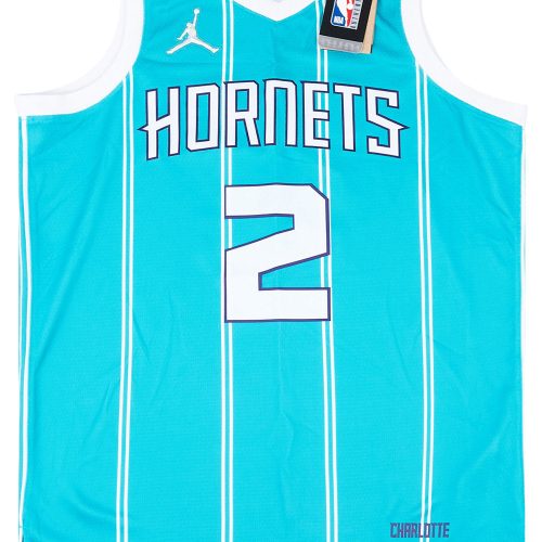 2021-22 CHARLOTTE HORNETS BALL #2 JORDAN SWINGMAN JERSEY (AWAY) L - W/TAGS