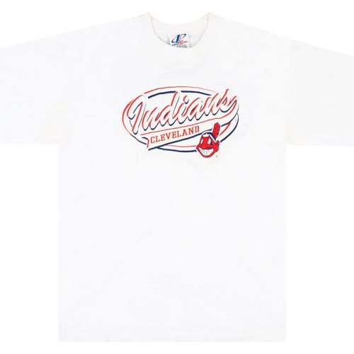 2000's CLEVELAND INDIANS LOGO ATHLETIC TEE L