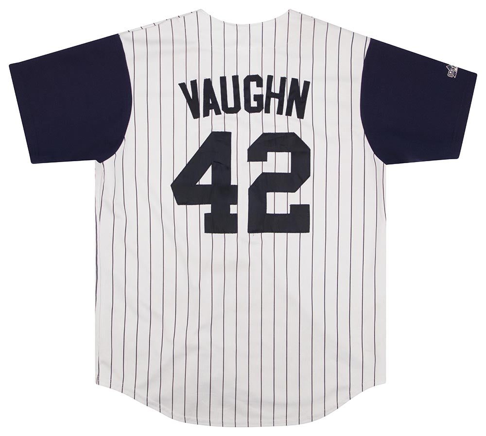 1999-00 ANAHEIM ANGELS VAUGHN #42 MAJESTIC JERSEY (HOME) L 2 LAAH9901Back