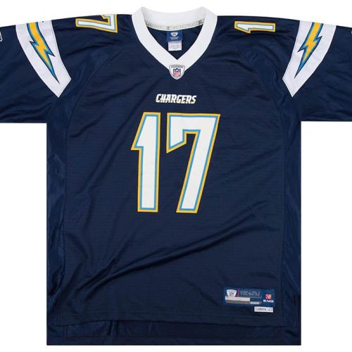 2008-11 SAN DIEGO CHARGERS RIVERS #17 REEBOK PREMIER JERSEY (HOME) XXL