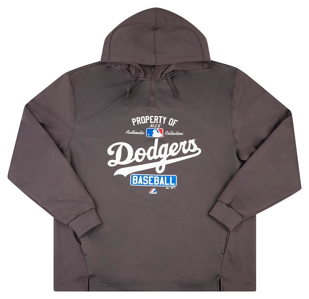 2013 LA DODGERS MAJESTIC 1/4 ZIP HOODED SWEAT TOP XL 1 LADS1301Front