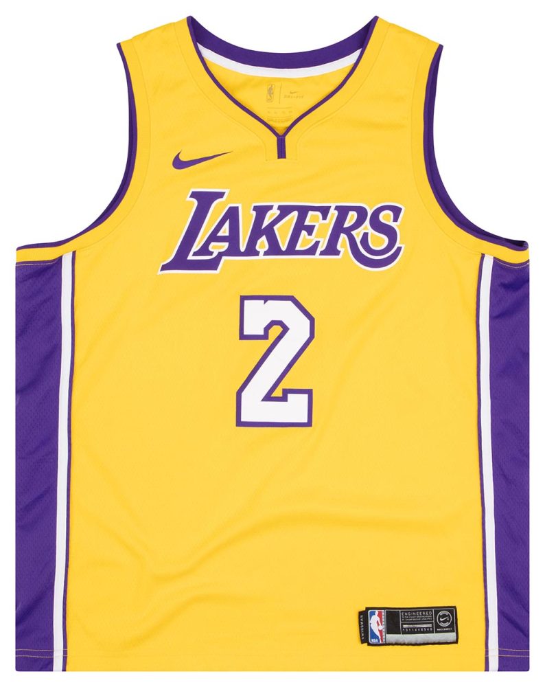 2017-18 LA LAKERS BALL #2 NIKE SWINGMAN JERSEY (AWAY) XL 1 LALA1702Front