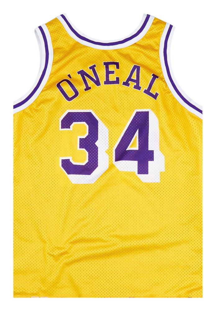 1996-99 LA LAKERS O’NEAL #34 CHAMPION JERSEY (REVERSIBLE) M 2 LALH9646Back