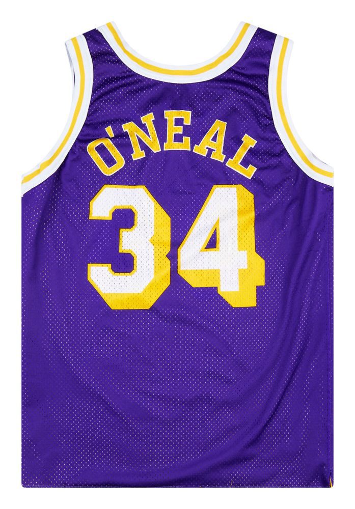 1996-99 LA LAKERS O’NEAL #34 CHAMPION JERSEY (REVERSIBLE) M 4 LALH9646Back Reverse
