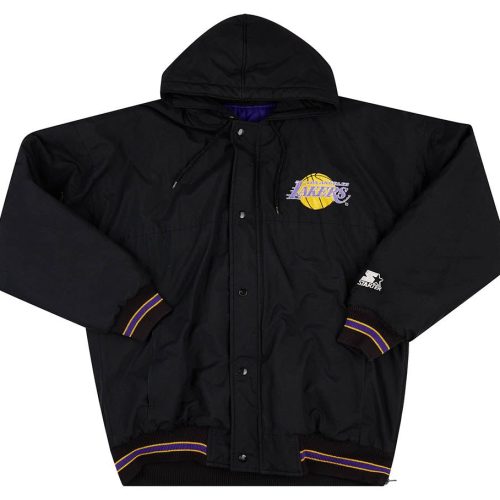 1980's LA LAKERS STARTER HOODED RAIN COAT L