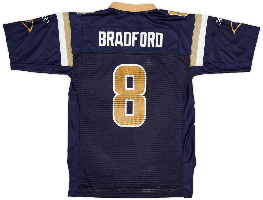 2010-11 ST. LOUIS RAMS BRADFORD #8 REEBOK ON FIELD JERSEY (HOME) M 2 LARH1007 2
