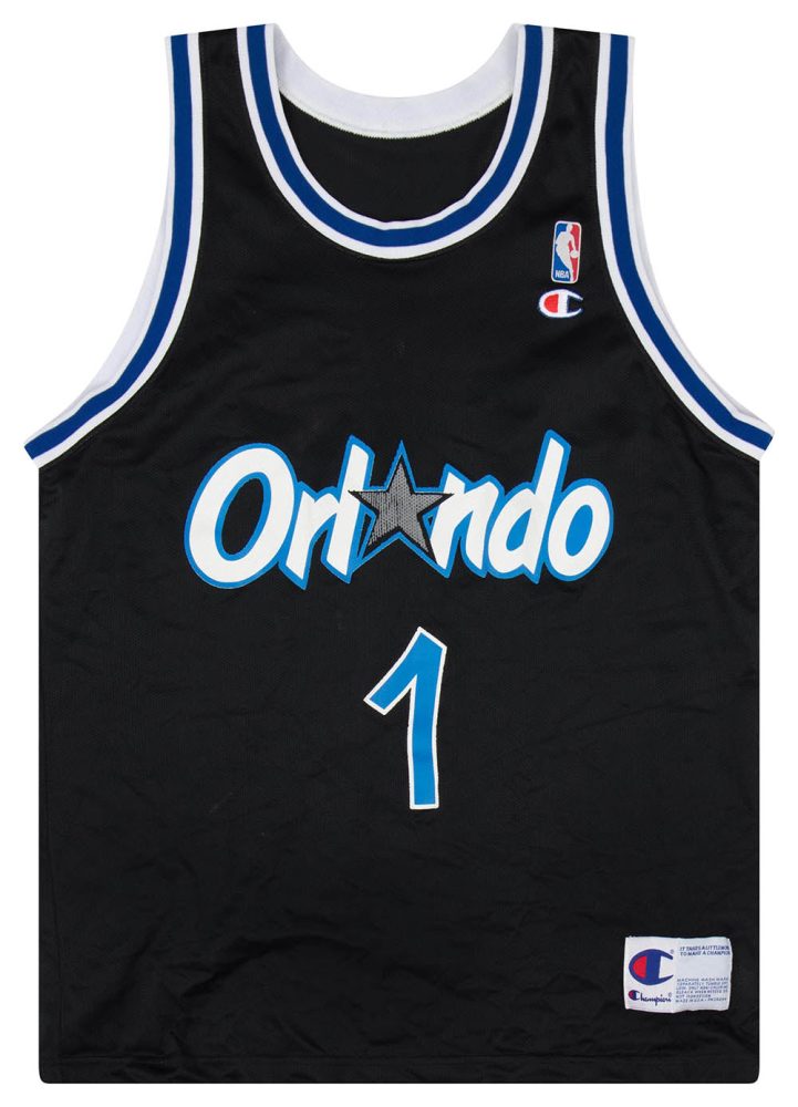 1993-94 ORLANDO MAGIC HARDAWAY #1 CHAMPION JERSEY (AWAY) L 1 MAGA9305Front