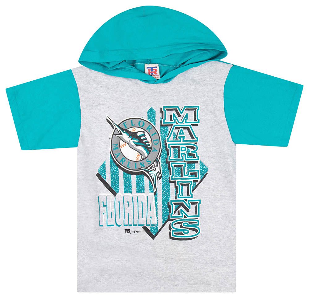 1994 FLORIDA MARLINS HOODED GRAPHIC TEE Y 1 MLNTS9401Front