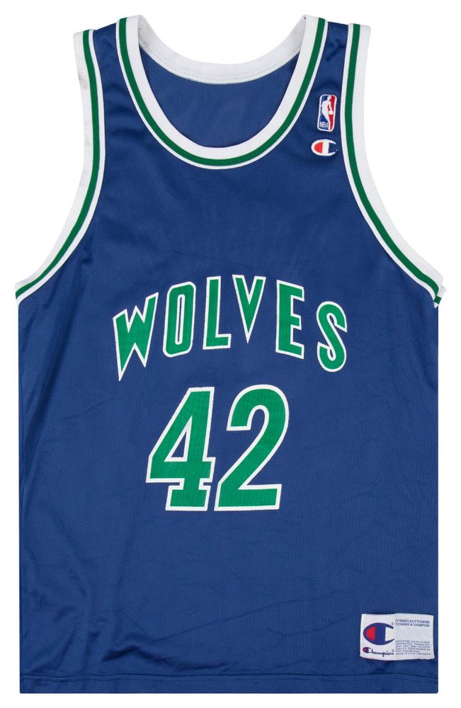 1994-95 MINNESOTA TIMBERWOLVES MARSHALL #42 CHAMPION JERSEY (AWAY) L 1 MTWA9401Front