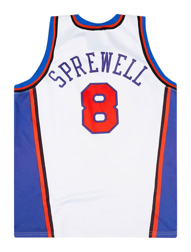 1998-01 NEW YORK KNICKS SPREWELL #8 CHAMPION JERSEY (HOME) M 2 NYKH9801Back