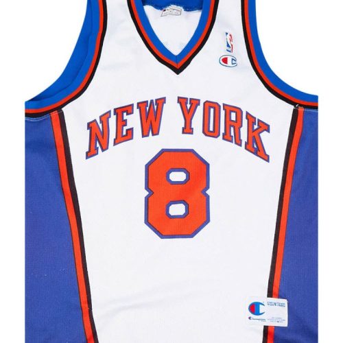 1998-01 NEW YORK KNICKS SPREWELL #8 CHAMPION JERSEY (HOME) M