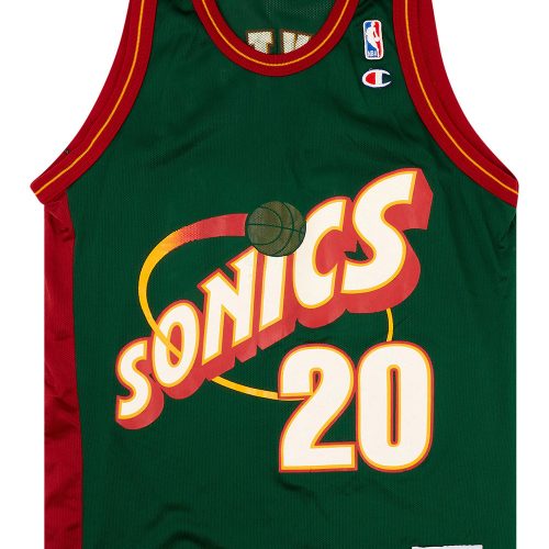 1995-01 SEATTLE SUPERSONICS PAYTON #20 CHAMPION JERSEY (AWAY) L