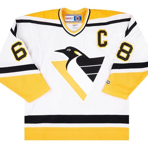 2000-01 PITTSBURGH PENGUINS JAGR #68 CCM JERSEY (HOME) L