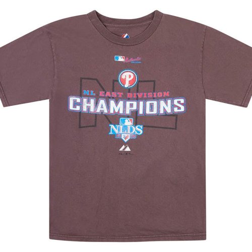2008 PHILADELPHIA PHILLIES NL EAST DIVISION CHAMPIONS MAJESTIC TEE Y