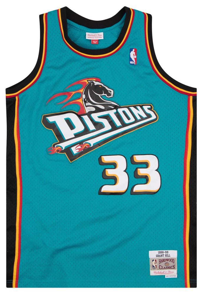 1998-99 DETROIT PISTONS HILL #33 MITCHELL & NESS JERSEY (AWAY) L 1 PISACC02Front