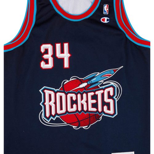 1995-01 HOUSTON ROCKETS OLAJUWON #34 CHAMPION JERSEY (ALTERNATE) L
