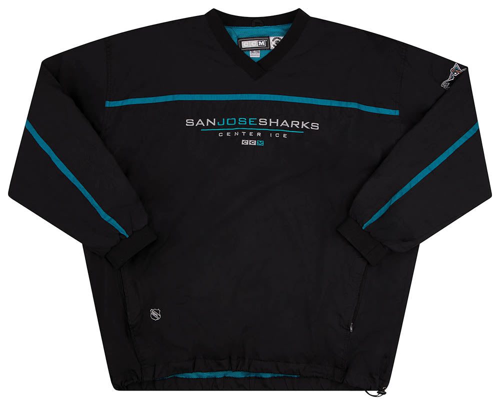 2000's SAN JOSE SHARKS CCM PULLOVER RAIN JACKET XXL 1 SJSJ0001Front