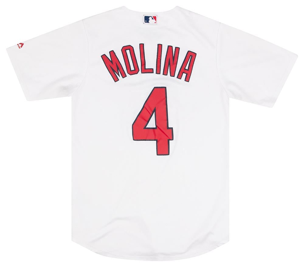 2012-18 ST. LOUIS CARDINALS MOLINA #4 MAJESTIC JERSEY (HOME) S 2 SLCH1201Back