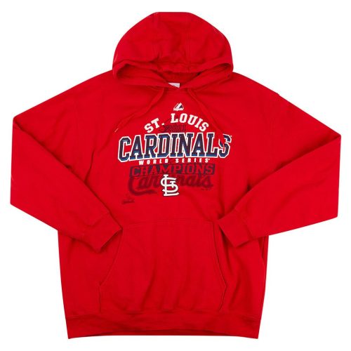 2011 ST. LOUIS CARDINALS WORLD SERIES CHAMPIONS MAJESTIC HOODED SWEAT TOP L