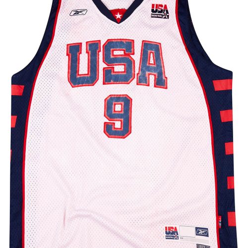 2004 USA JAMES #9 REEBOK SWINGMAN JERSEY (HOME) XL
