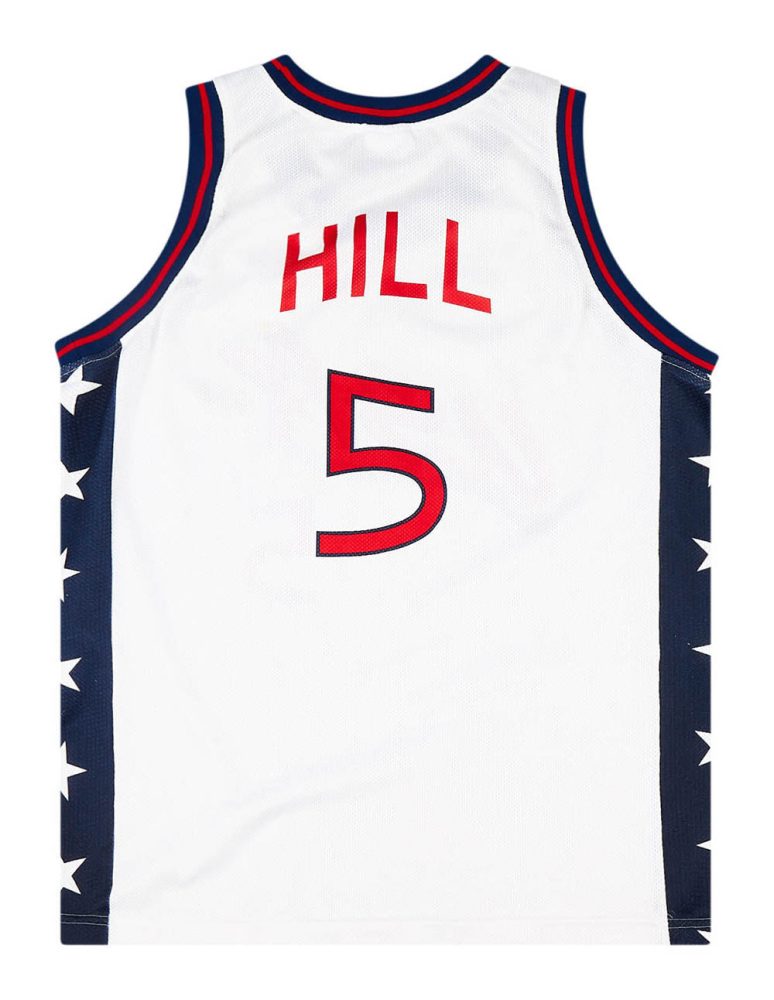 1996-99 USA HILL #5 CHAMPION JERSEY (HOME) L 2 USAH9602Back
