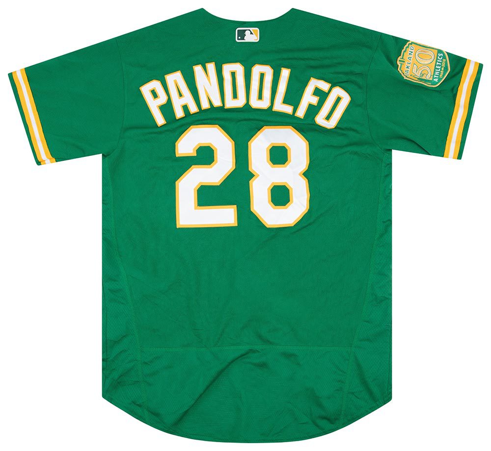 2018 OAKLAND ATHLETICS PANDOLFO #28 MAJESTIC AUTHENTIC JERSEY (ALTERNATE) XL 2 atht1801 back
