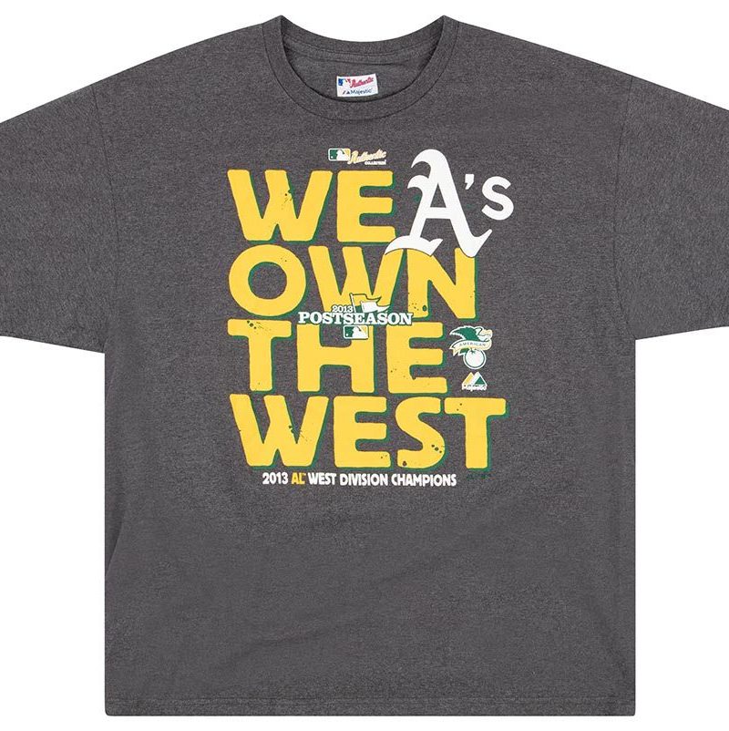 2013 OAKLAND ATHLETICS AL WEST DIVISION CHAMPIONS MAJESTIC GRAPHIC TEE XL